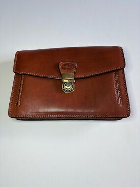 Toscanino Brown Leather Clutch